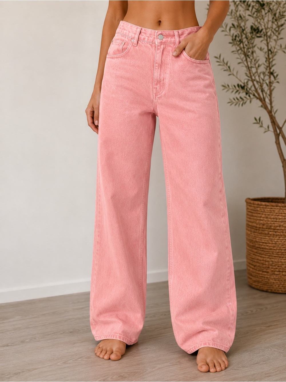 🩷 Anthropologie Pilcro Pink Coral Straight Leg Jeans High Rise Stretch Denim 26